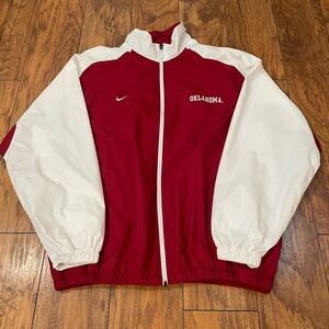 Men's Vintage Nike Oklahoma Red and White Windbreaker Jacket